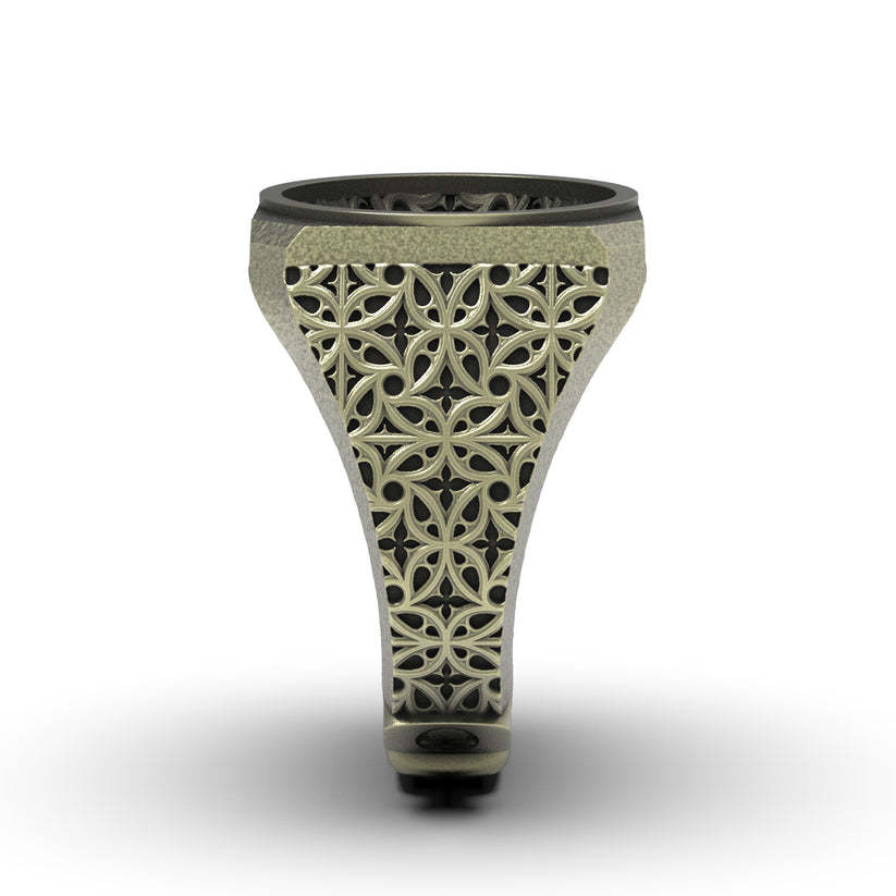 Vintage Gothic evil carved skull ring