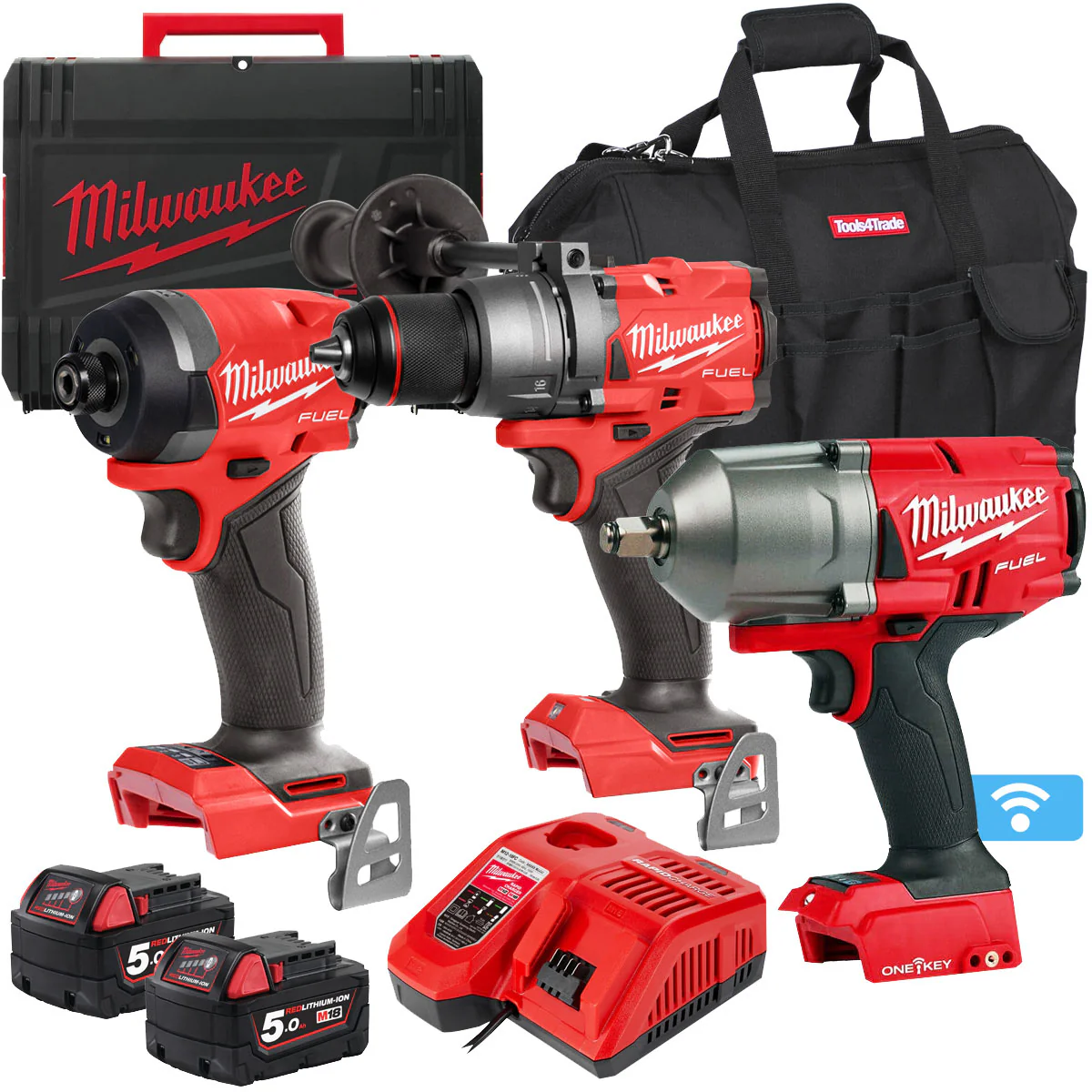 18V 3 Piece Power Tool Kit with 2 x 5.0Ah Batteries T4TKITM-109