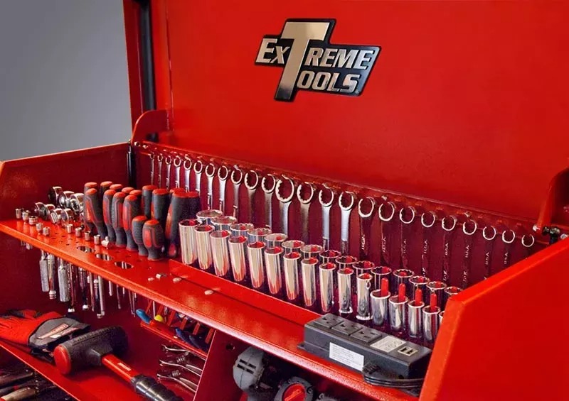 EXTREME TOOLS 41" DELUXE PORTABLE WORKSTATION & ROLLER CABINET SET