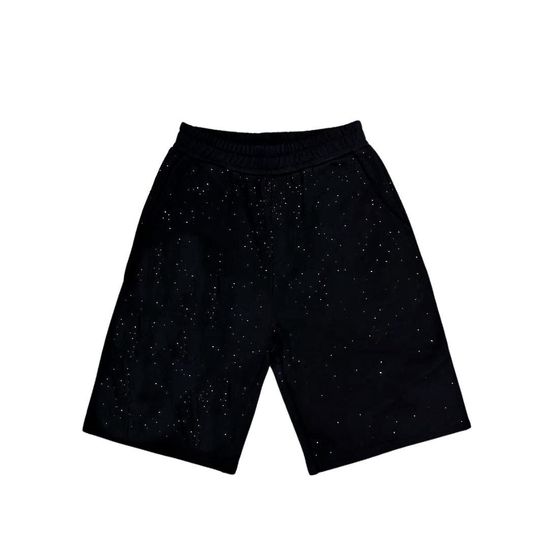 VYBES Rhinestone Cotton Shorts