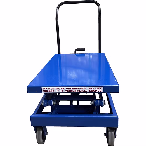 Hydraulic Lift Table Cart, Adjustable Height | 50-Inch Maximum Height | Four-Wheel Mobility | 330 lbs | 550 lbs | 770 lbs | 1760 lbs