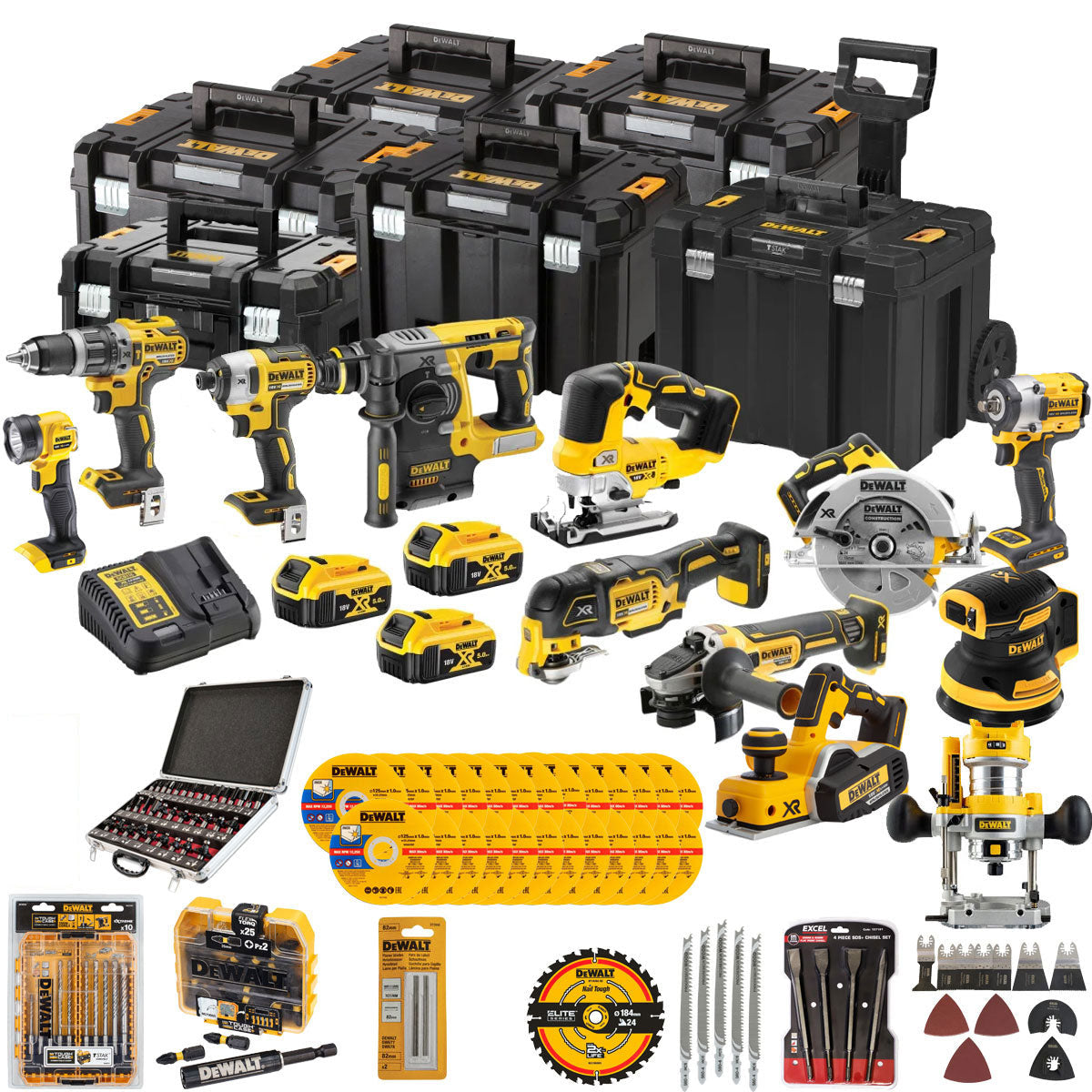 Dewaltth DCK755P3T12A 18V 12 Piece Brushless Power Tool Kit with 3 x 5
