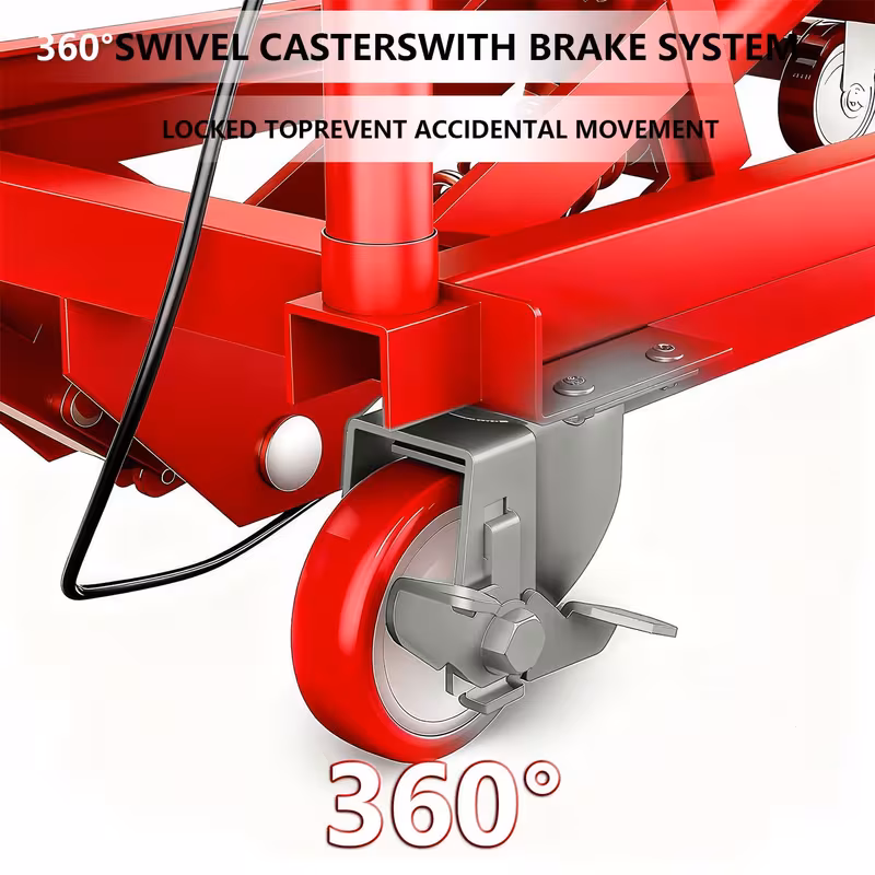 Hydraulic Lift Table Cart, Adjustable Height | 50-Inch Maximum Height | Four-Wheel Mobility | 330 lbs | 550 lbs | 770 lbs | 1760 lbs