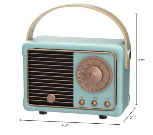 Dosmix Retro Bluetooth Speaker, Vintage Decor, Mini Wireless Bluetooth Speaker, Cute Old Fashion Style for Kitchen Desk Bedroom Office Party Outdoor Accessories for iPhone Android (Green)