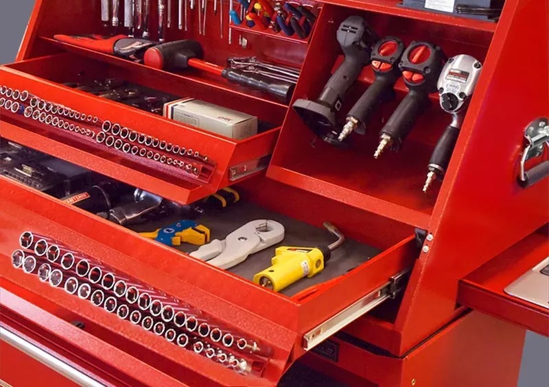 EXTREME TOOLS 41" DELUXE PORTABLE WORKSTATION & ROLLER CABINET SET