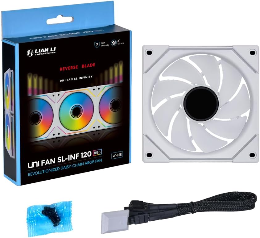 Lian Li Uni Fan SL-INF 120 ARGB PWM Fan 120 mm White