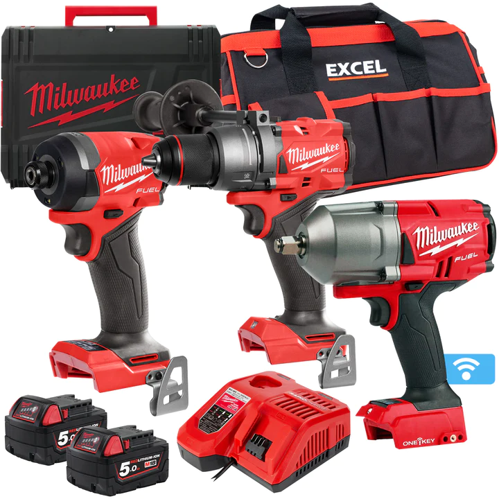 18V 3 Piece Power Tool Kit with 2 x 5.0Ah Batteries T4TKITM-109-NICCBOX