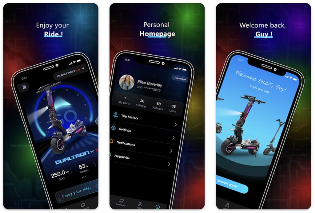 Dualtron App Interface