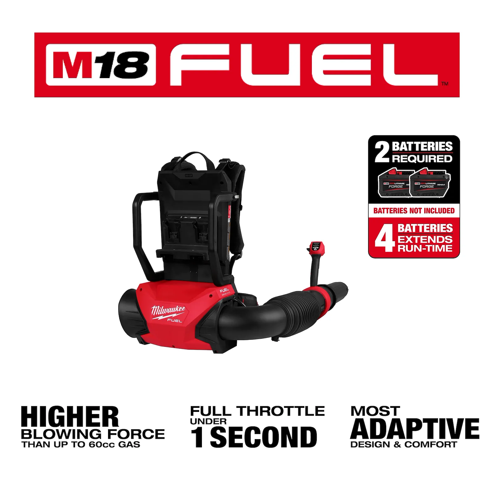 M18 FUEL™ Dual Battery Backpack Blower