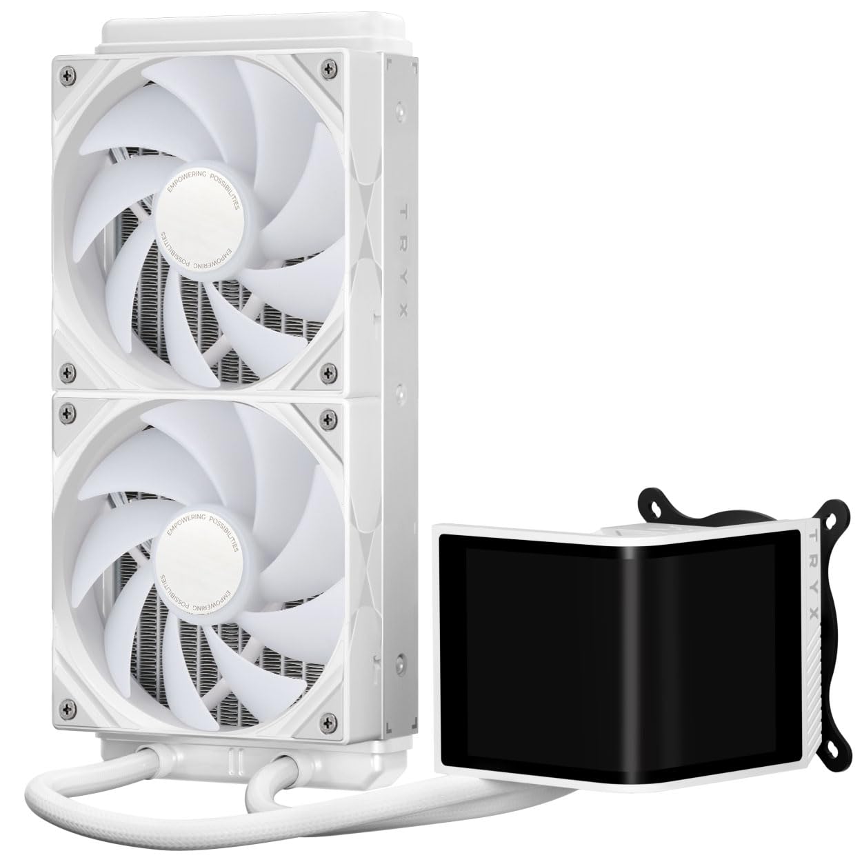TRYX Panorama SE ARGB 360 White | 360 mm AIO with Rotating 6.5 Inch AMOLED Display for Anamorphic 3D Effects, 3x RGB Fans - for LGA 1851/1700/1200/115X & AM5/AM4
