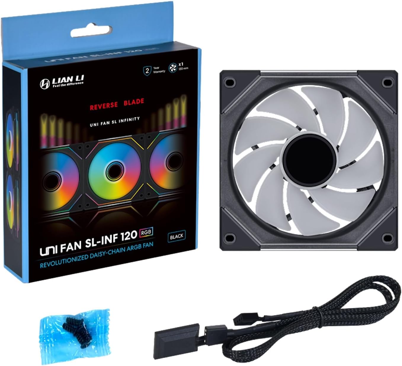 Lian Li Uni Fan SL-INF 120 ARGB PWM Fan 120 mm White