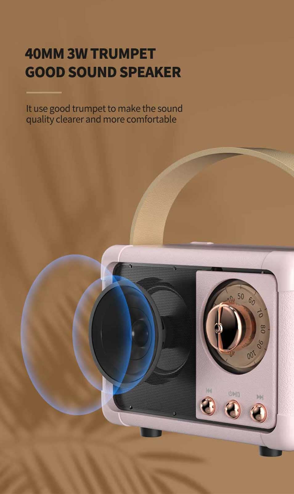 Dosmix Retro Bluetooth Speaker, Vintage Decor, Mini Wireless Bluetooth Speaker, Cute Old Fashion Style for Kitchen Desk Bedroom Office Party Outdoor Accessories for iPhone Android (Green)