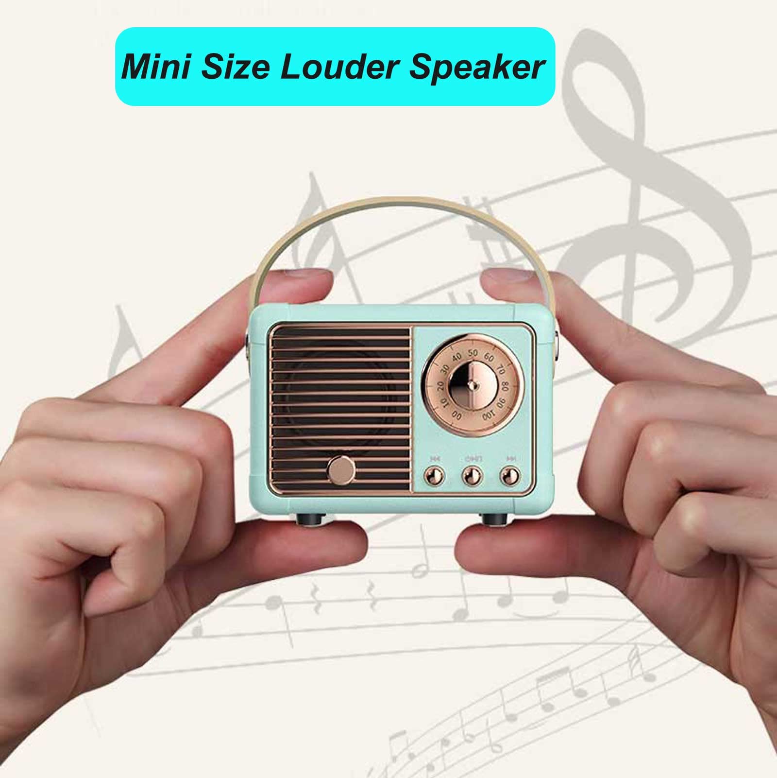 Dosmix Retro Bluetooth Speaker, Vintage Decor, Mini Wireless Bluetooth Speaker, Cute Old Fashion Style for Kitchen Desk Bedroom Office Party Outdoor Accessories for iPhone Android (Green)