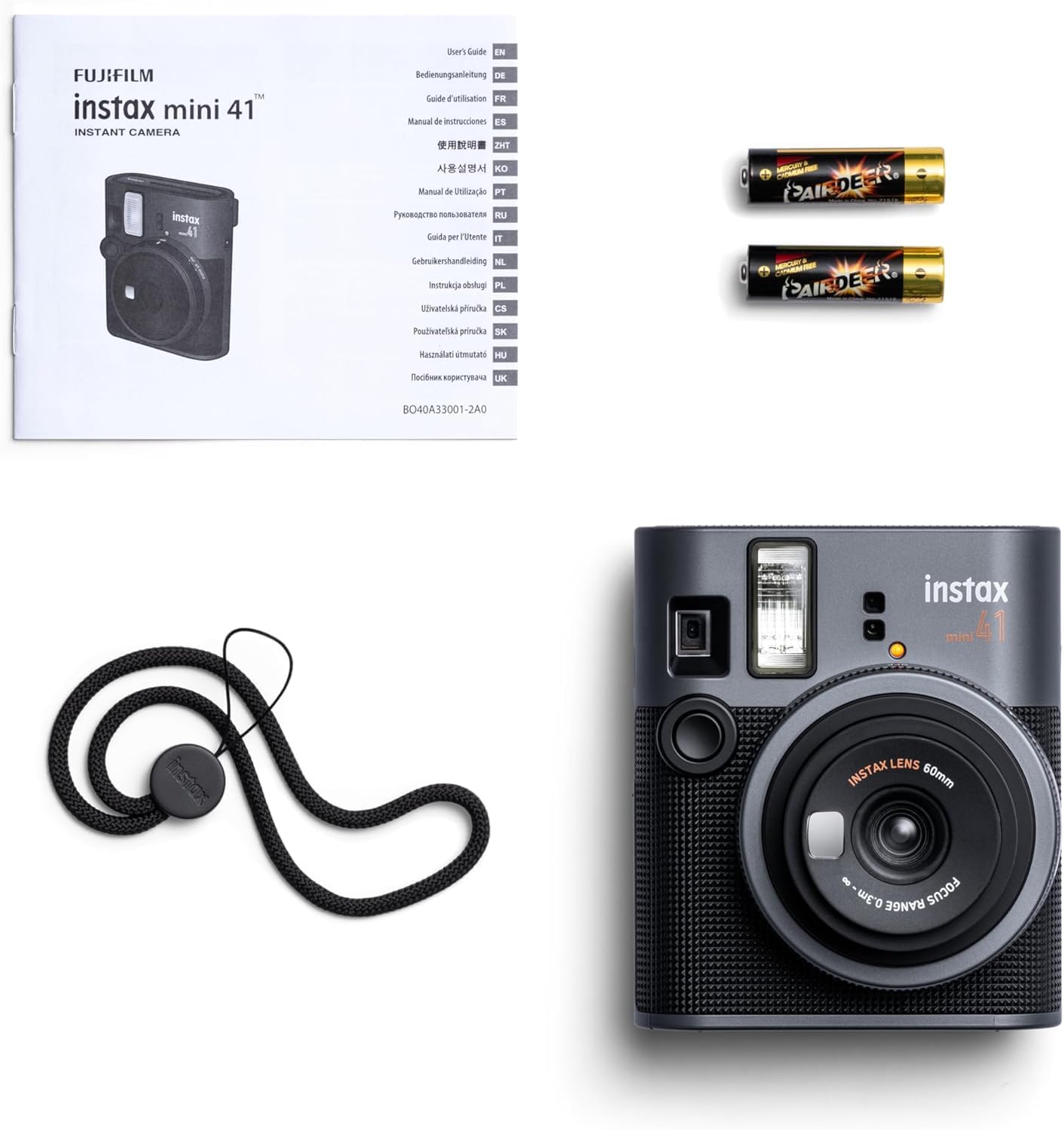 🔥Hot sale Mini 41 Instant Camera Vintage Black. + Fujifilm Value Pack (40 Sheets) + Shutter Accessories Bundle, Includes Vintage Style Compatible Carrying Case, Black Photo Album 64 Pockets