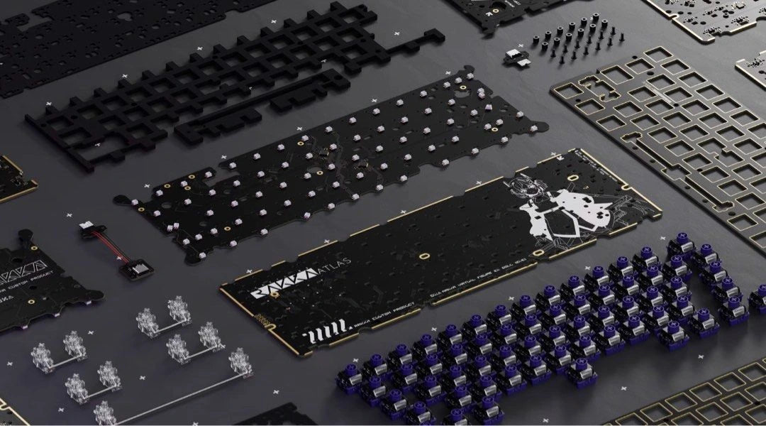 RAKKA 60 ATLAS Hall Effect PCB architecture with separated LED backplate design