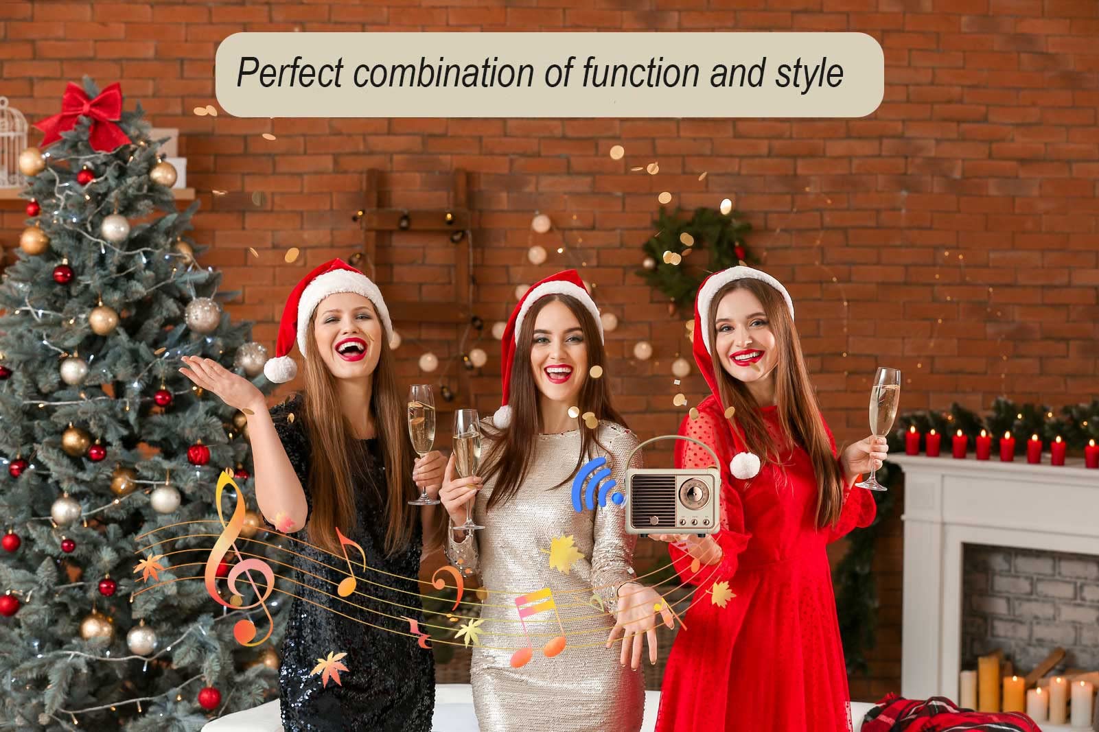 Dosmix Retro Bluetooth Speaker, Vintage Decor, Mini Wireless Bluetooth Speaker, Cute Old Fashion Style for Kitchen Desk Bedroom Office Party Outdoor Accessories for iPhone Android (Green)