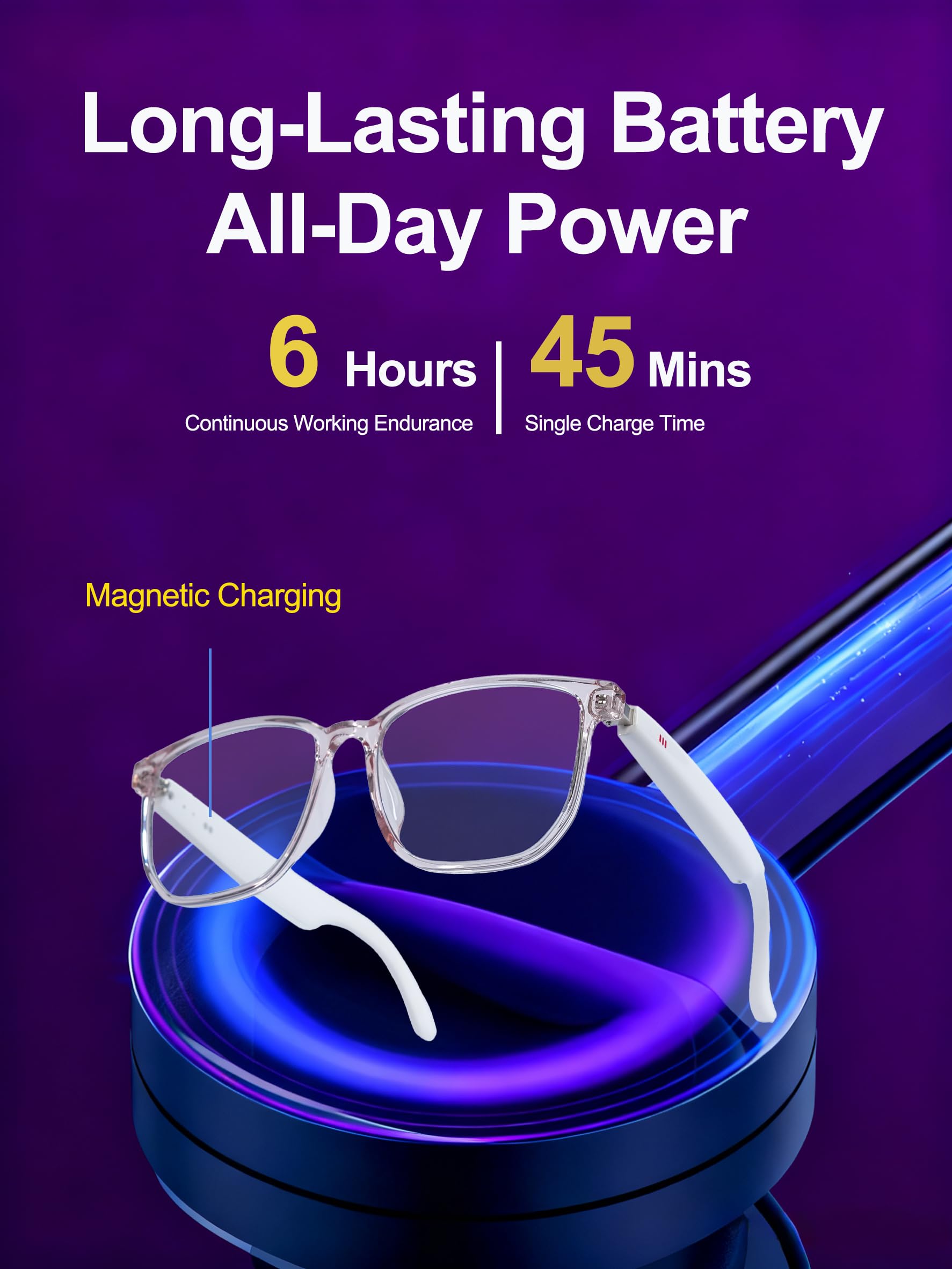 MNVOEQ AI Smart Wireless Bluetooth Translation Glasses for Men/Women with Speakers/Bluetooth&140+ Languages Translation Sports/Travel/Drive/Busniess (C1+AI+Color Change Lenses+Black)