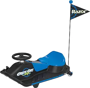 Razor Crazy Cart DLX - 24V Electric Drfting Go Kart - Enhanced Drift Bar, Brodie Knob Steering, Variable Speed, Up to 12 mph