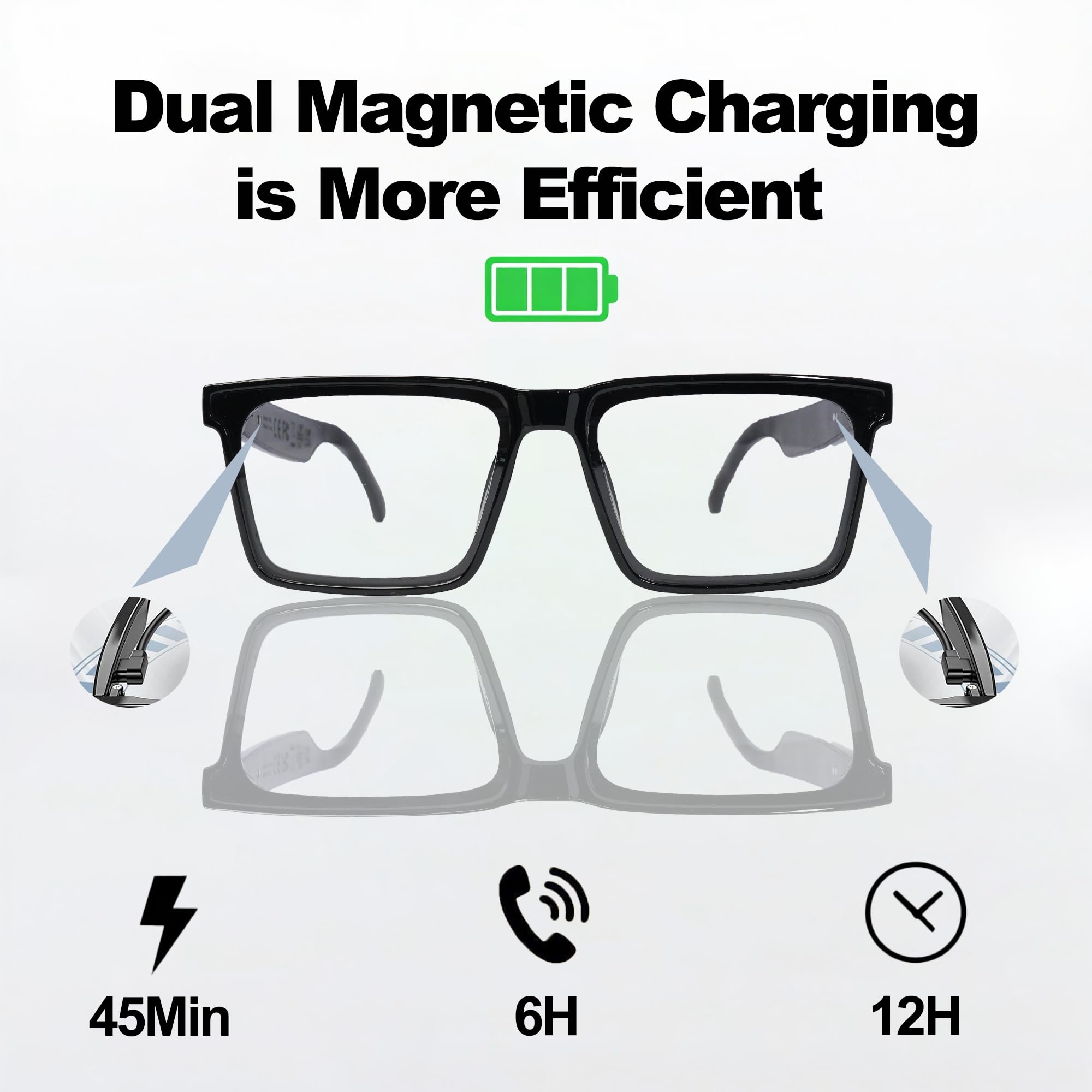 MNVOEQ AI Smart Wireless Bluetooth Translation Glasses for Men/Women with Speakers/Bluetooth&140+ Languages Translation Sports/Travel/Drive/Busniess (C1+AI+Color Change Lenses+Black)