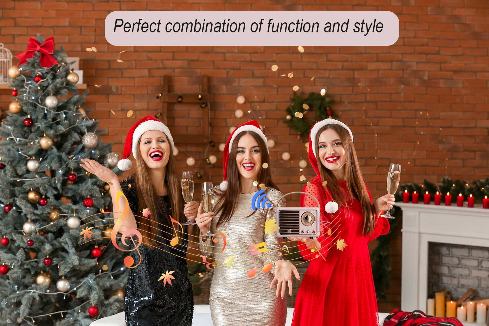 Dosmix Retro Bluetooth Speaker, Vintage Decor, Mini Wireless Bluetooth Speaker, Cute Old Fashion Style for Kitchen Desk Bedroom Office Party Outdoor Accessories for iPhone Android (Green)