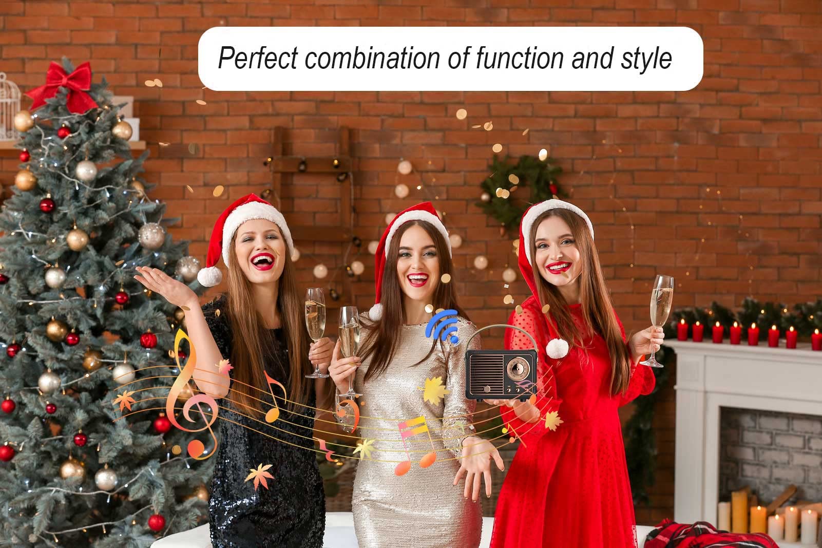 Dosmix Retro Bluetooth Speaker, Vintage Decor, Mini Wireless Bluetooth Speaker, Cute Old Fashion Style for Kitchen Desk Bedroom Office Party Outdoor Accessories for iPhone Android (Green)