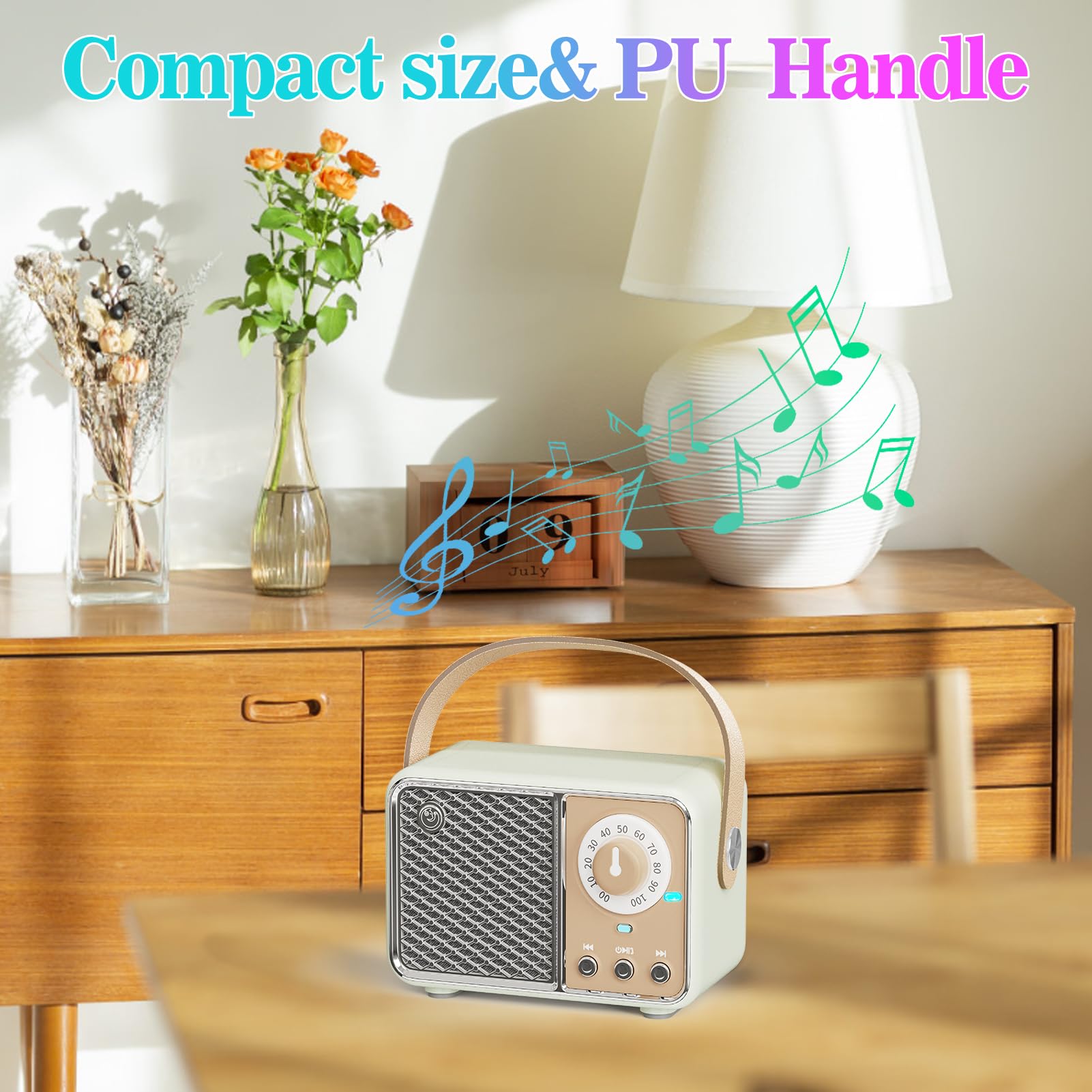 Dosmix Retro Bluetooth Speaker, Vintage Decor, Mini Wireless Bluetooth Speaker, Cute Old Fashion Style for Kitchen Desk Bedroom Office Party Outdoor Accessories for iPhone Android (Green)