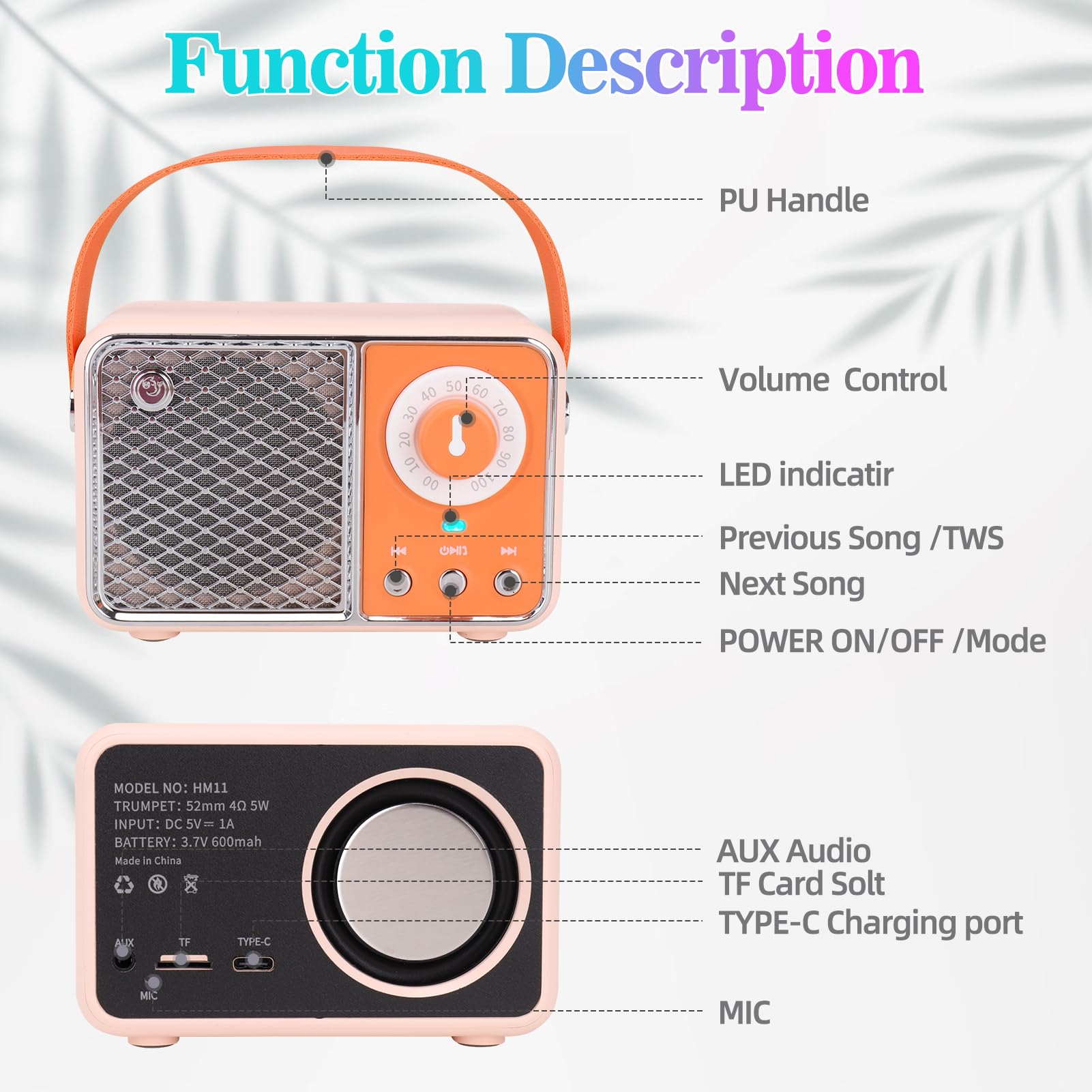 Dosmix Retro Bluetooth Speaker, Vintage Decor, Mini Wireless Bluetooth Speaker, Cute Old Fashion Style for Kitchen Desk Bedroom Office Party Outdoor Accessories for iPhone Android (Green)