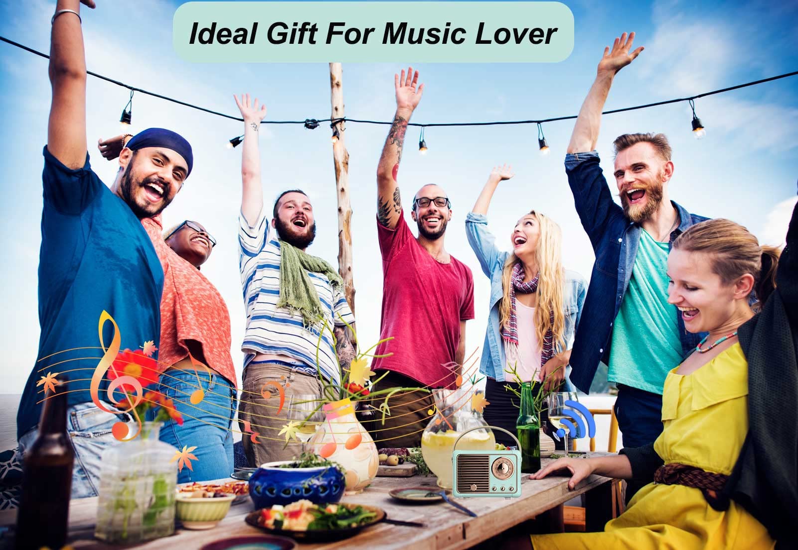 Dosmix Retro Bluetooth Speaker, Vintage Decor, Mini Wireless Bluetooth Speaker, Cute Old Fashion Style for Kitchen Desk Bedroom Office Party Outdoor Accessories for iPhone Android (Green)