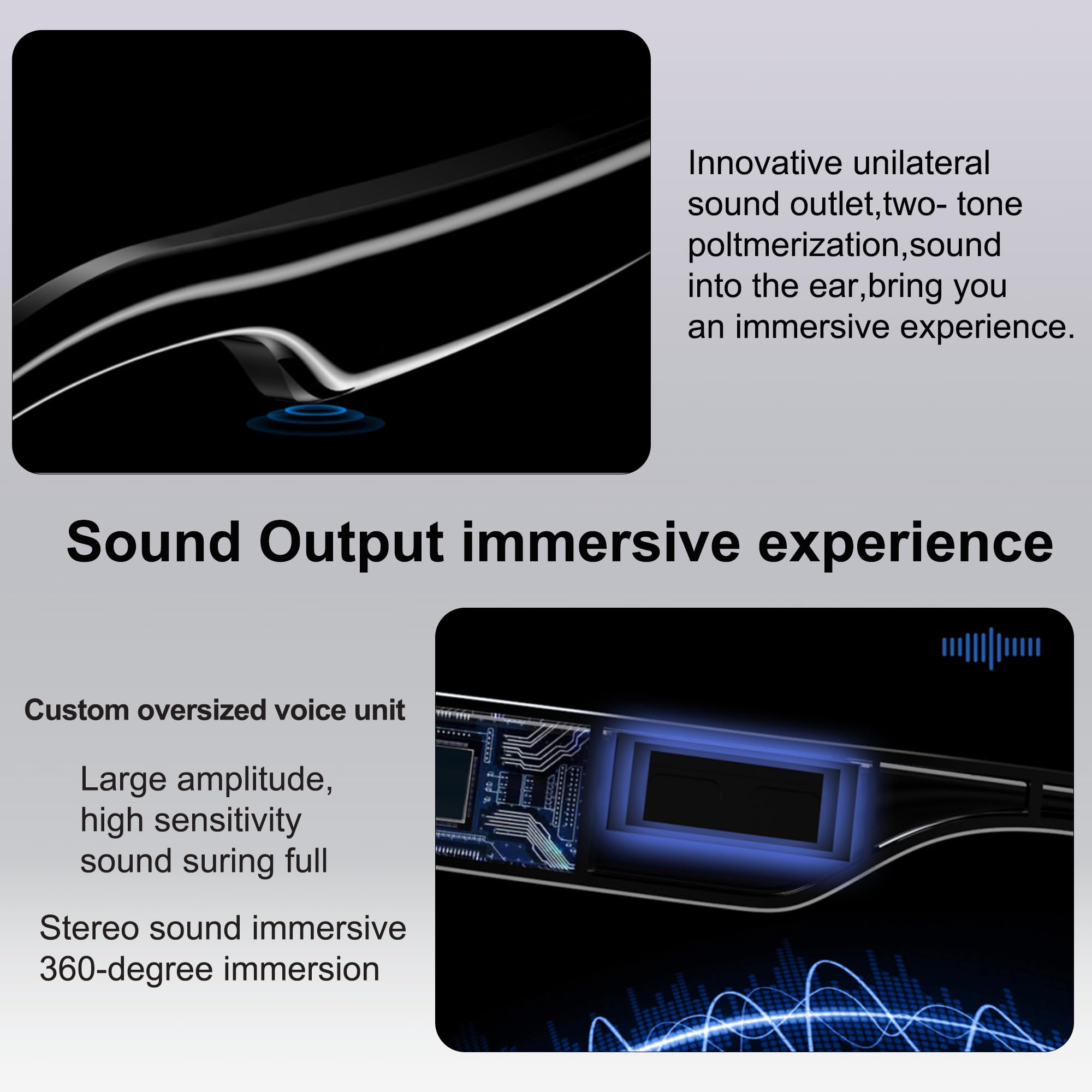 MNVOEQ AI Smart Wireless Bluetooth Translation Glasses for Men/Women with Speakers/Bluetooth&140+ Languages Translation Sports/Travel/Drive/Busniess (C1+AI+Color Change Lenses+Black)