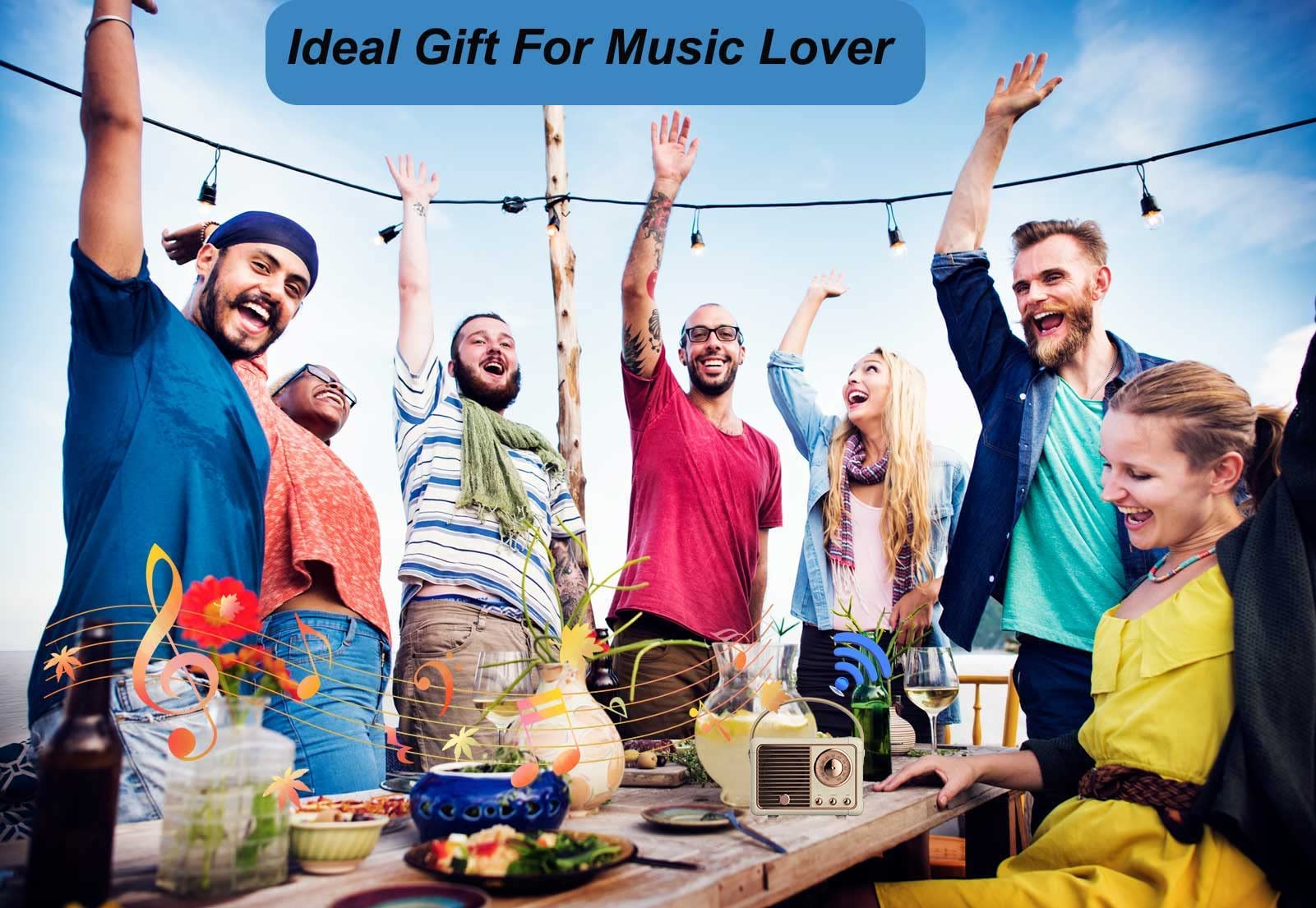 Dosmix Retro Bluetooth Speaker, Vintage Decor, Mini Wireless Bluetooth Speaker, Cute Old Fashion Style for Kitchen Desk Bedroom Office Party Outdoor Accessories for iPhone Android (Green)