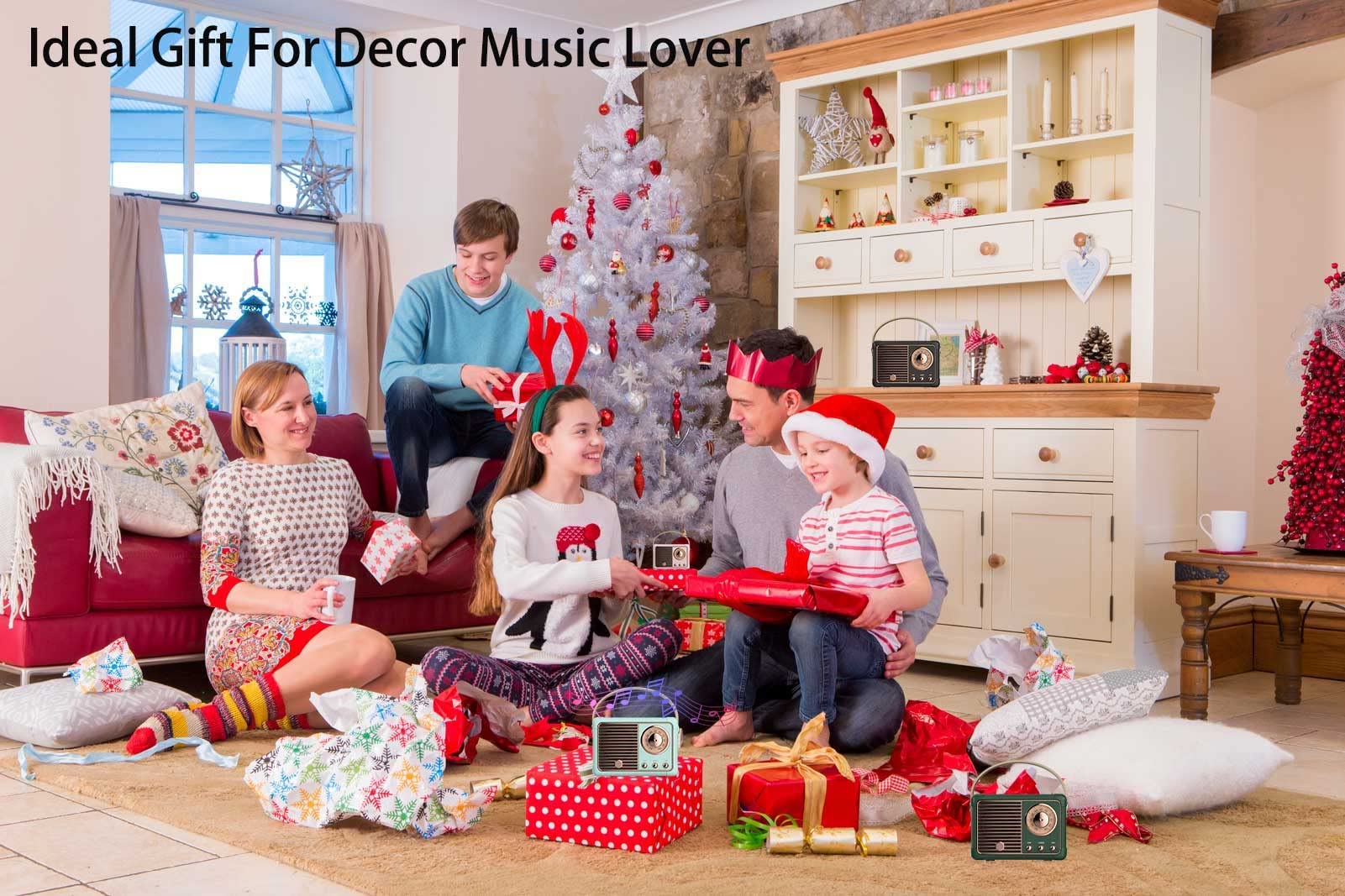 Dosmix Retro Bluetooth Speaker, Vintage Decor, Mini Wireless Bluetooth Speaker, Cute Old Fashion Style for Kitchen Desk Bedroom Office Party Outdoor Accessories for iPhone Android (Green)