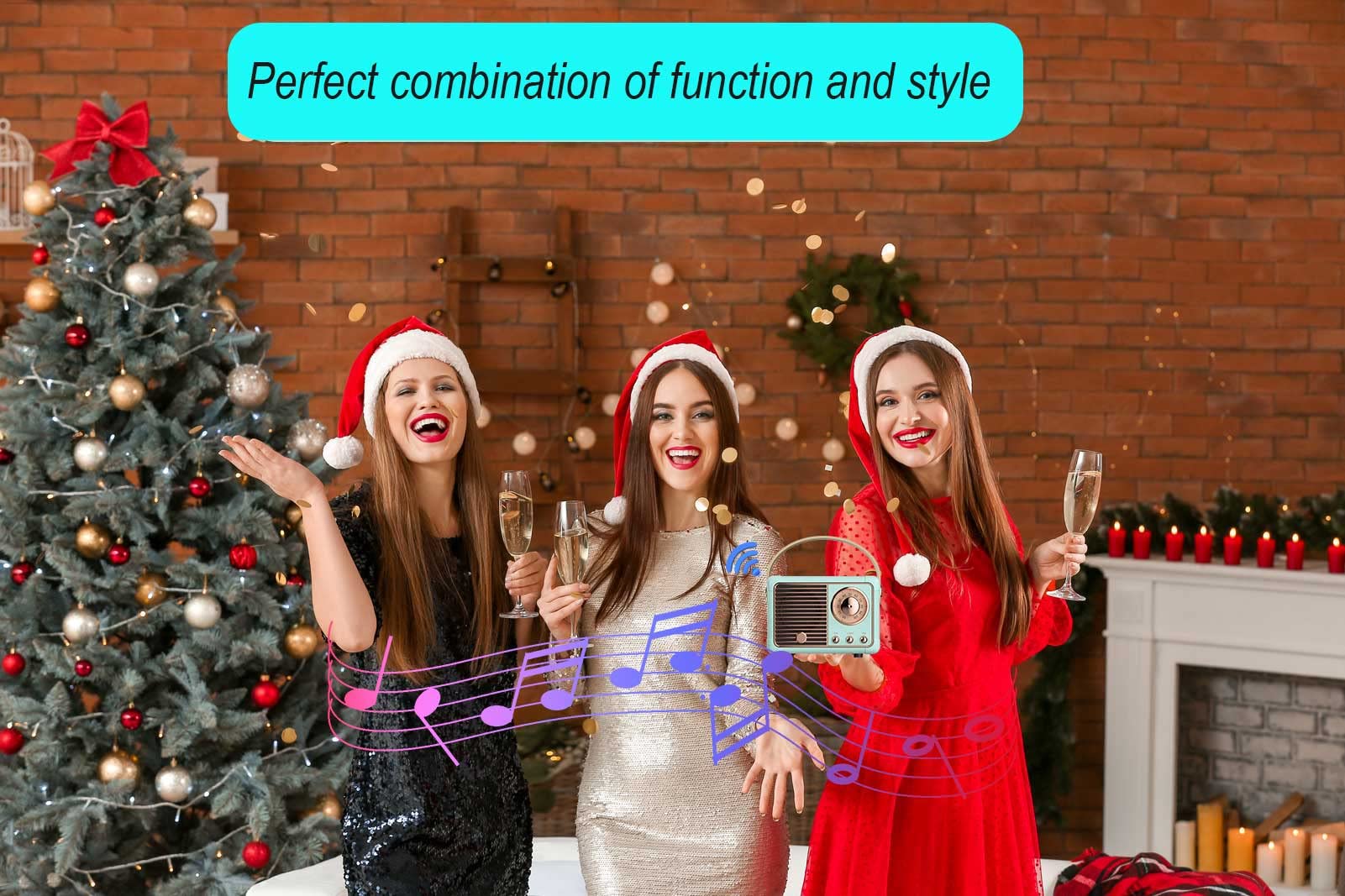 Dosmix Retro Bluetooth Speaker, Vintage Decor, Mini Wireless Bluetooth Speaker, Cute Old Fashion Style for Kitchen Desk Bedroom Office Party Outdoor Accessories for iPhone Android (Green)