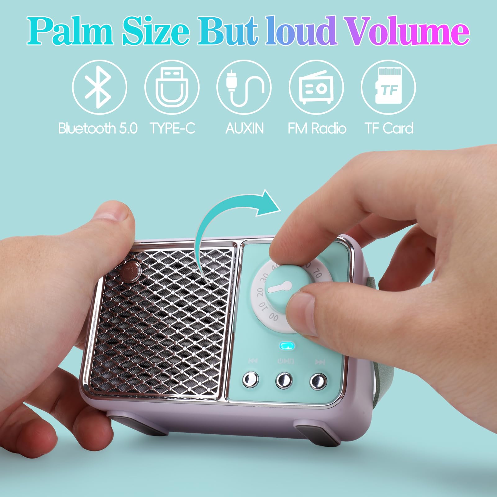 Dosmix Retro Bluetooth Speaker, Vintage Decor, Mini Wireless Bluetooth Speaker, Cute Old Fashion Style for Kitchen Desk Bedroom Office Party Outdoor Accessories for iPhone Android (Green)