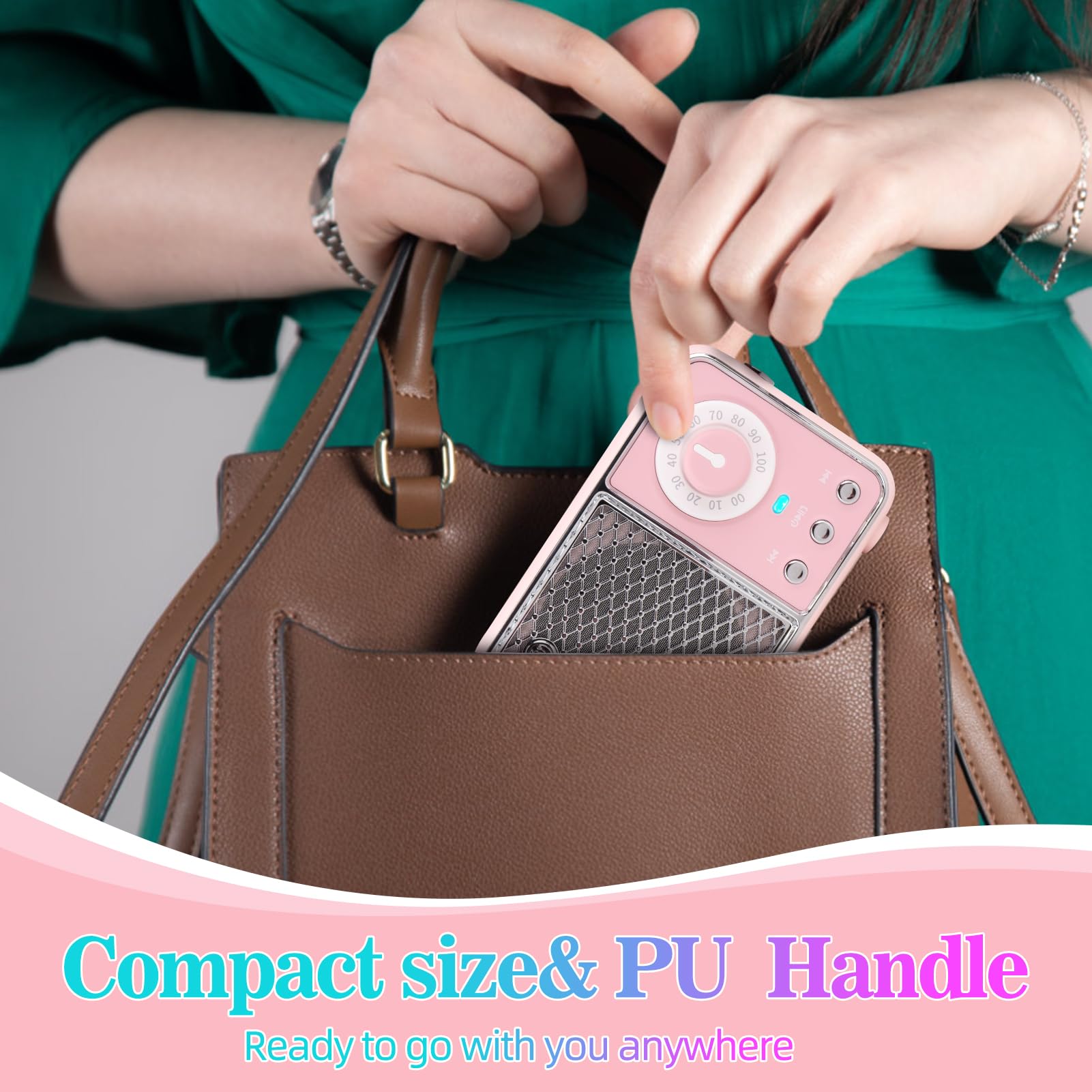 Dosmix Retro Bluetooth Speaker, Vintage Decor, Mini Wireless Bluetooth Speaker, Cute Old Fashion Style for Kitchen Desk Bedroom Office Party Outdoor Accessories for iPhone Android (Green)