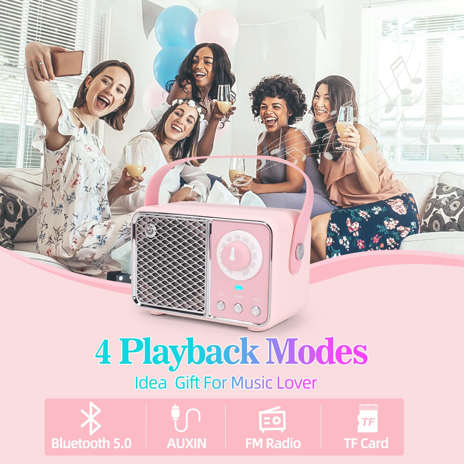 Dosmix Retro Bluetooth Speaker, Vintage Decor, Mini Wireless Bluetooth Speaker, Cute Old Fashion Style for Kitchen Desk Bedroom Office Party Outdoor Accessories for iPhone Android (Green)