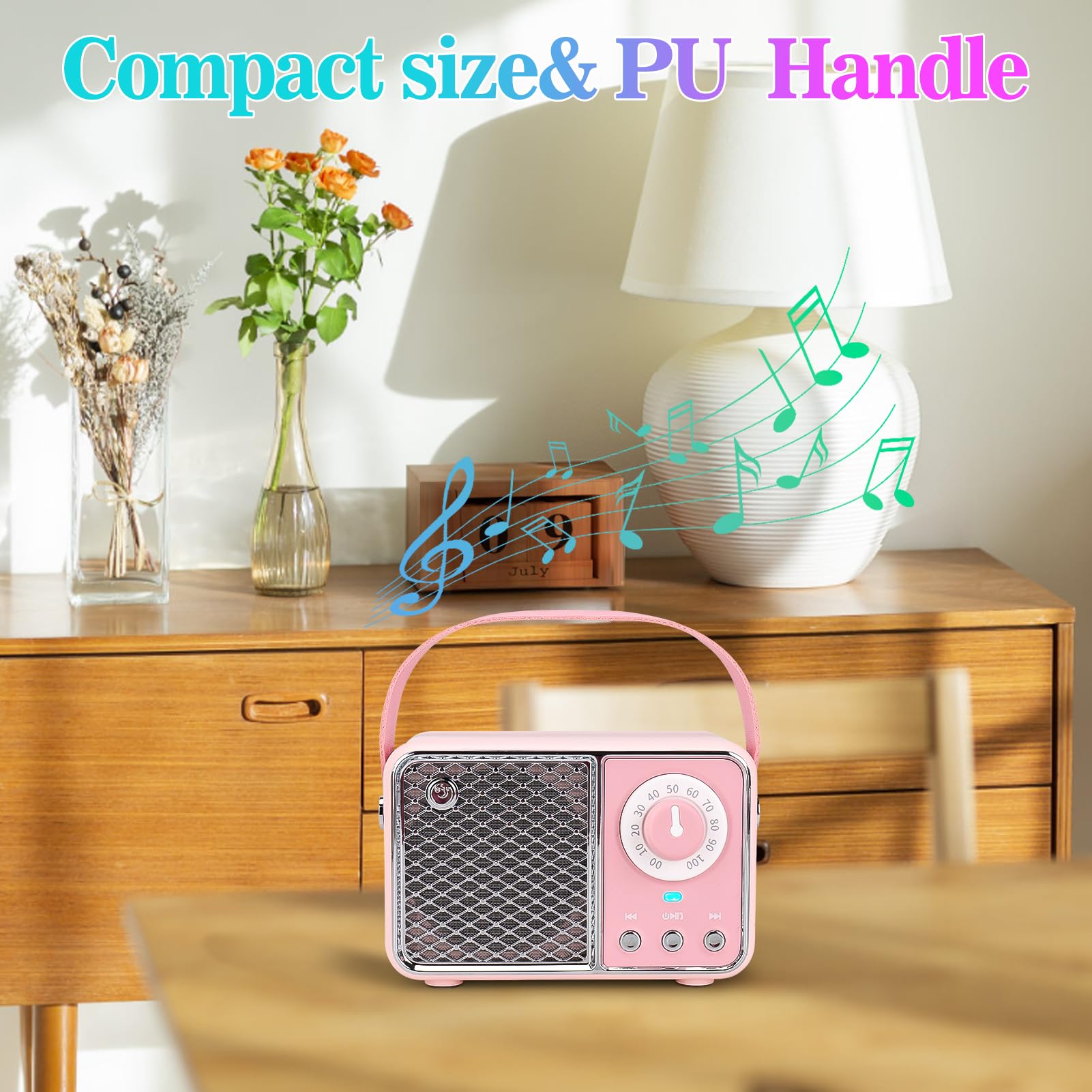 Dosmix Retro Bluetooth Speaker, Vintage Decor, Mini Wireless Bluetooth Speaker, Cute Old Fashion Style for Kitchen Desk Bedroom Office Party Outdoor Accessories for iPhone Android (Green)