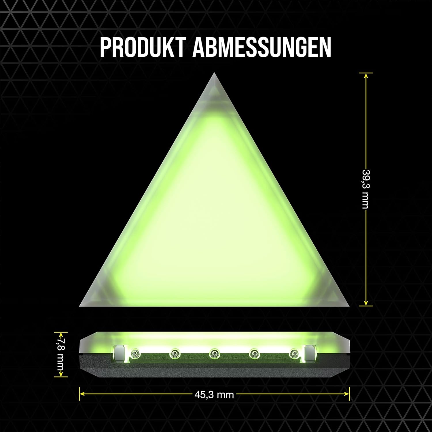 Corsair iCUE LC100 Housing Emphasizing Lighting Elements - Mini Triangles - 9 x Tile Extension Kit (81 RGB LEDs with Light Scattering, 81 RGB LEDs with Light Scattering) CL-9011115-WW Transparent
