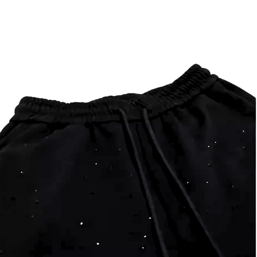 VYBES Rhinestone Cotton Shorts