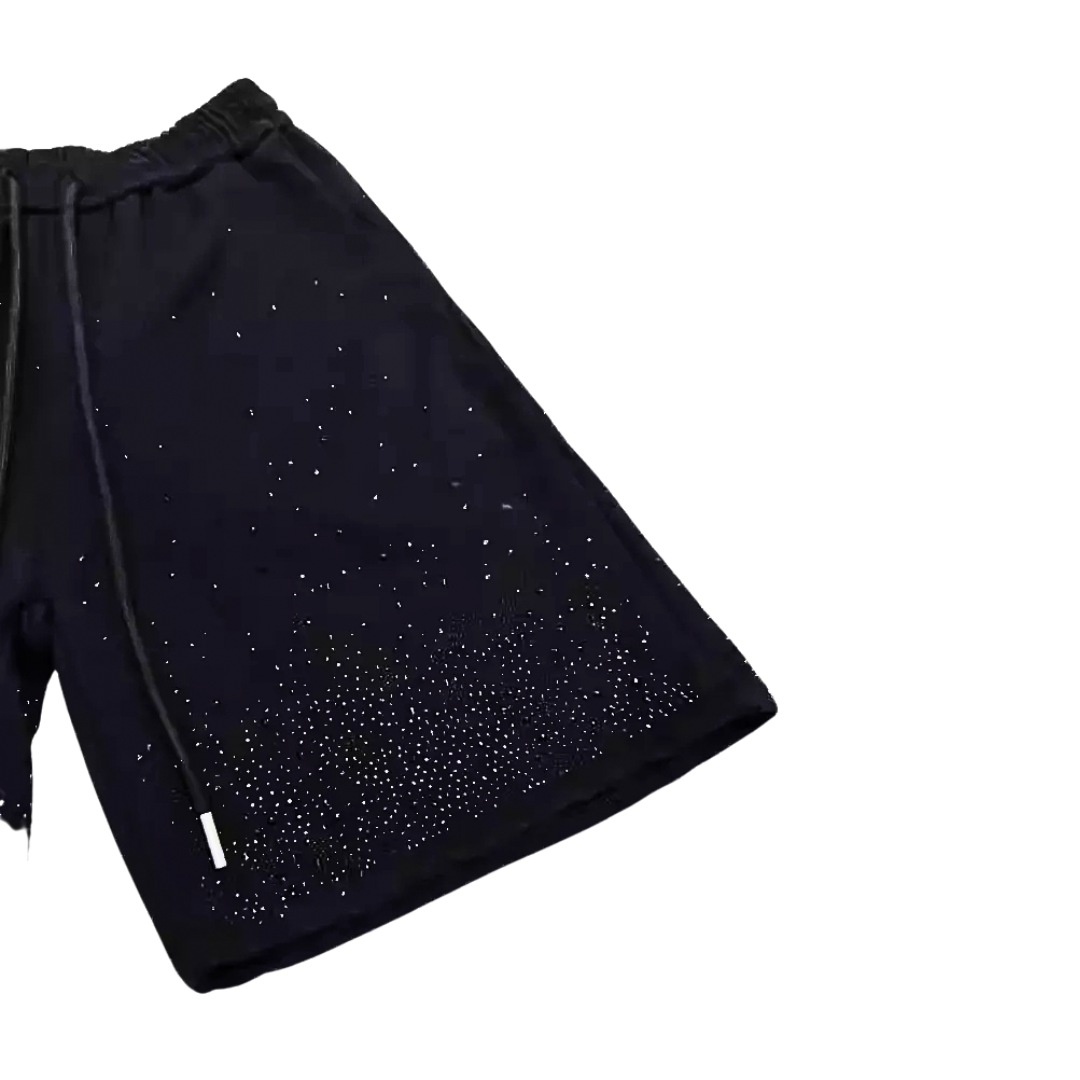VYBES Rhinestone Cotton Shorts