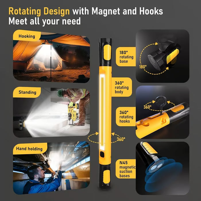 🔥LAST DAY ONLY 60% OFF - 🔦3000LM Work Light Flashlight with Magnetic Base & Hanging Hooks