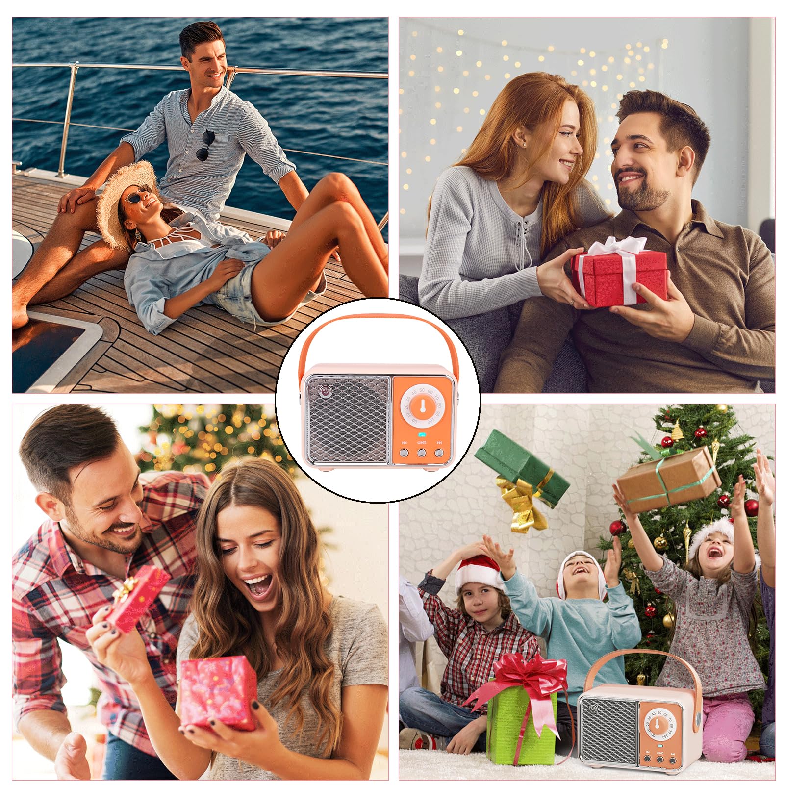 Dosmix Retro Bluetooth Speaker, Vintage Decor, Mini Wireless Bluetooth Speaker, Cute Old Fashion Style for Kitchen Desk Bedroom Office Party Outdoor Accessories for iPhone Android (Green)