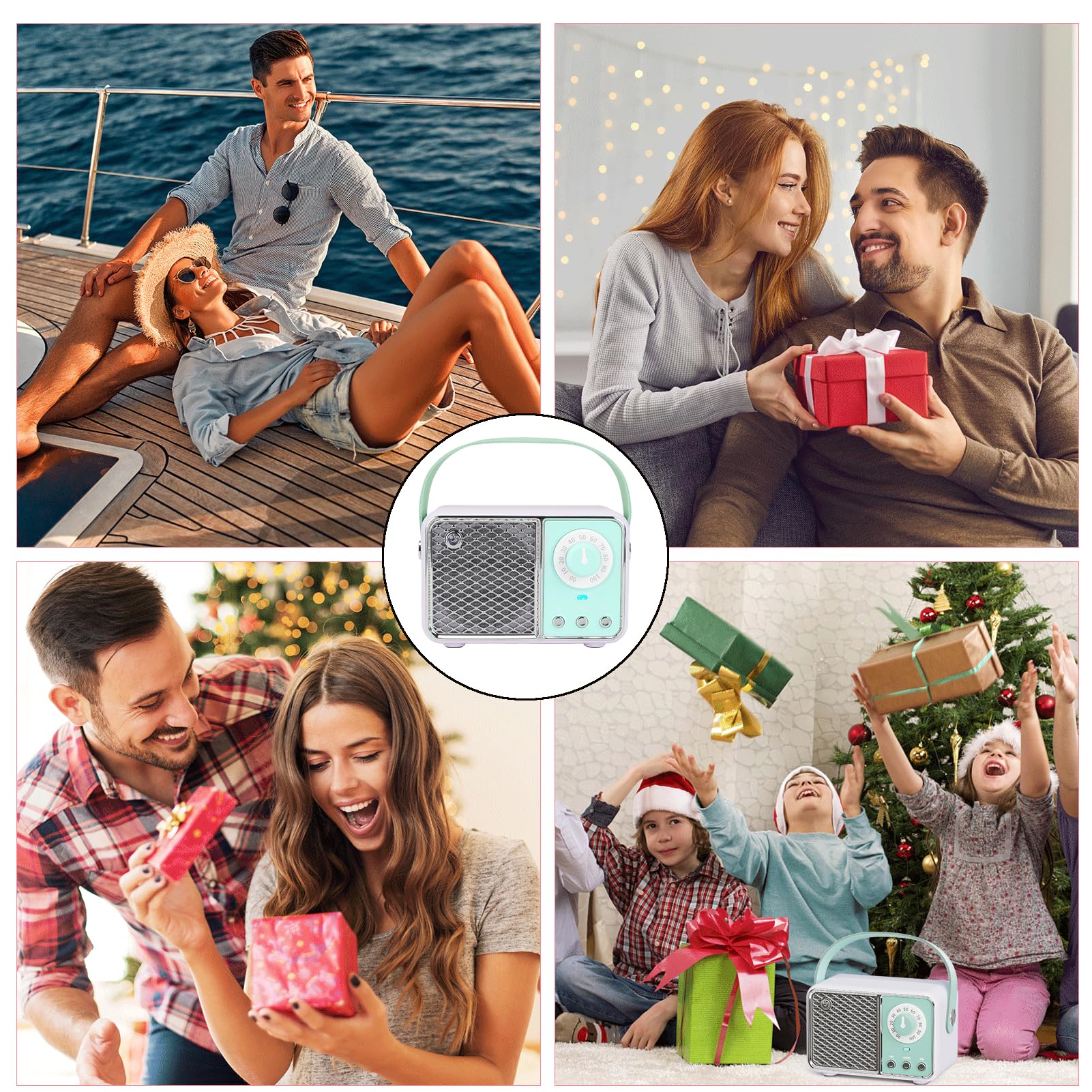 Dosmix Retro Bluetooth Speaker, Vintage Decor, Mini Wireless Bluetooth Speaker, Cute Old Fashion Style for Kitchen Desk Bedroom Office Party Outdoor Accessories for iPhone Android (Green)