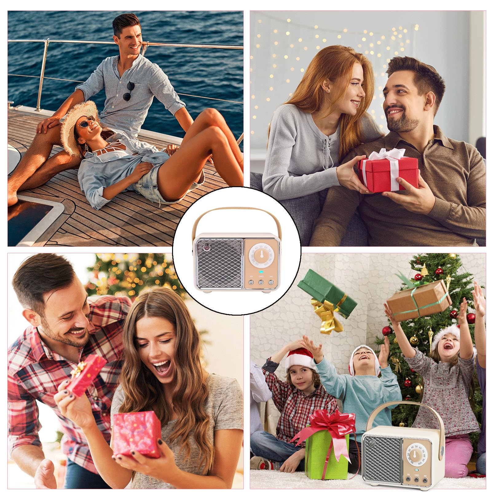 Dosmix Retro Bluetooth Speaker, Vintage Decor, Mini Wireless Bluetooth Speaker, Cute Old Fashion Style for Kitchen Desk Bedroom Office Party Outdoor Accessories for iPhone Android (Green)