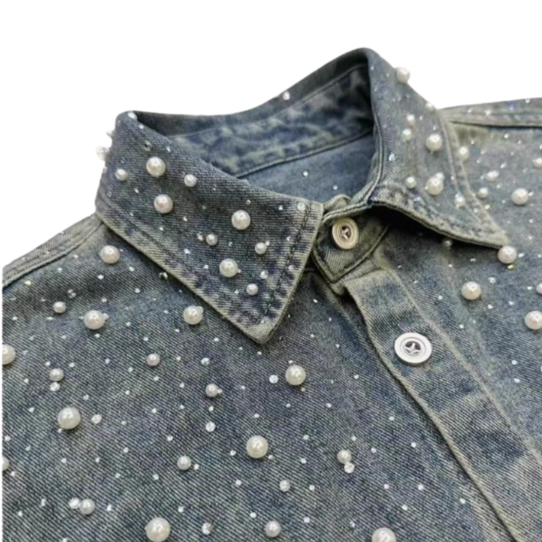 VYBES Button Up Pearl Shirt