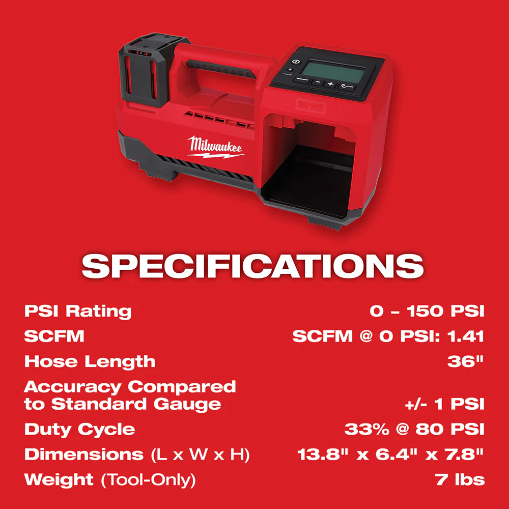 CLEARANCE:3697-22IN M18 FUEL 18V Hammer Drill | Drive Kit w| M18 Tire Inflator