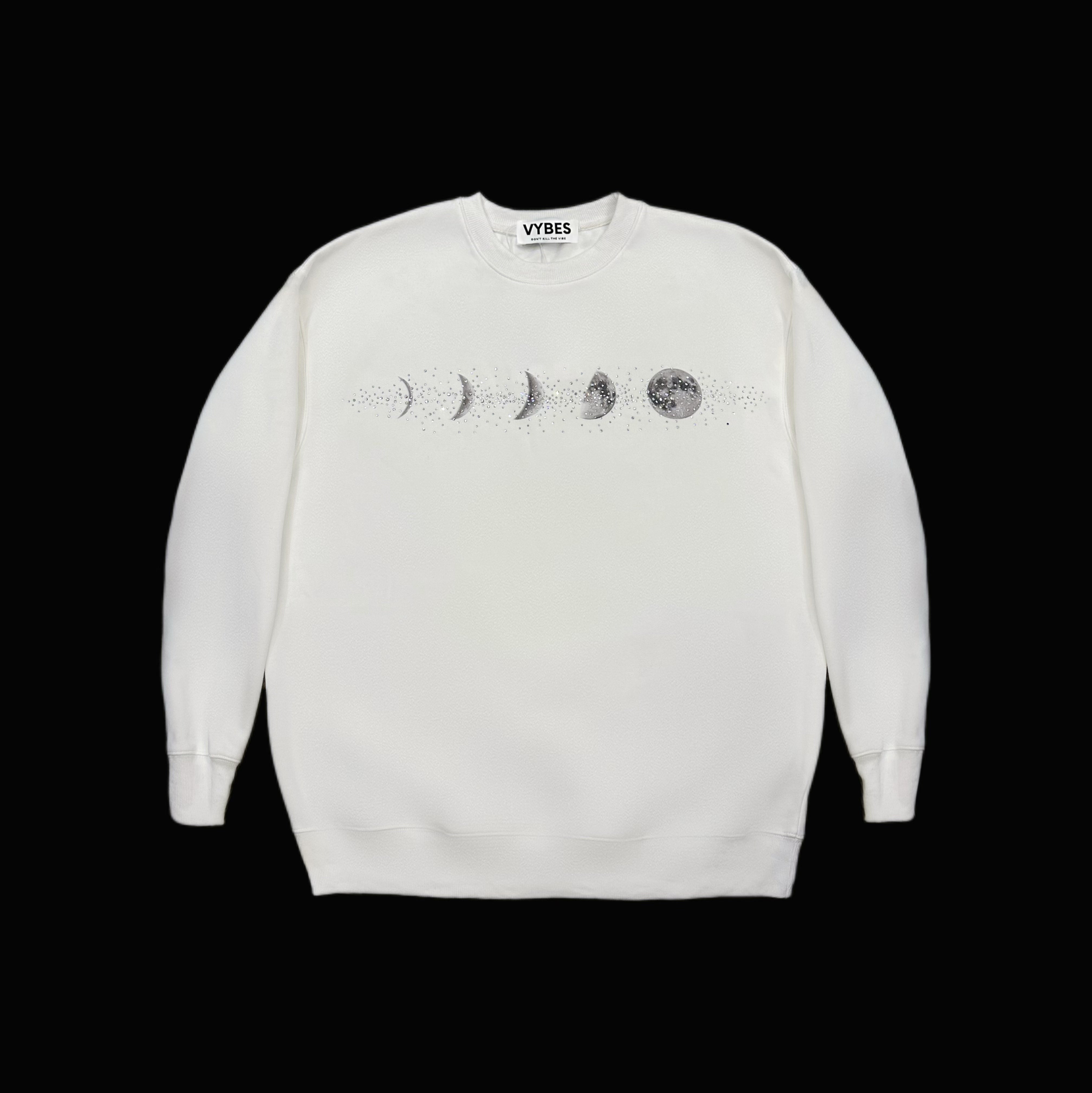 VYBES Rhinestone Moon Crewneck