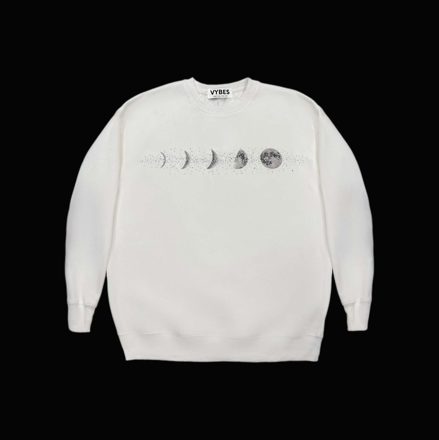 VYBES Rhinestone Moon Crewneck