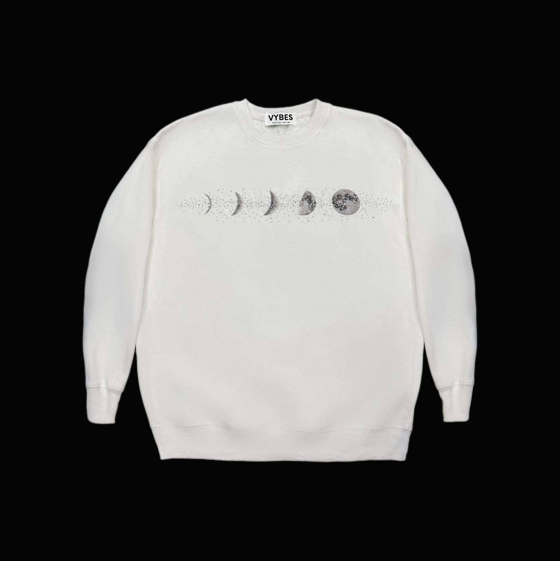 VYBES Rhinestone Moon Crewneck