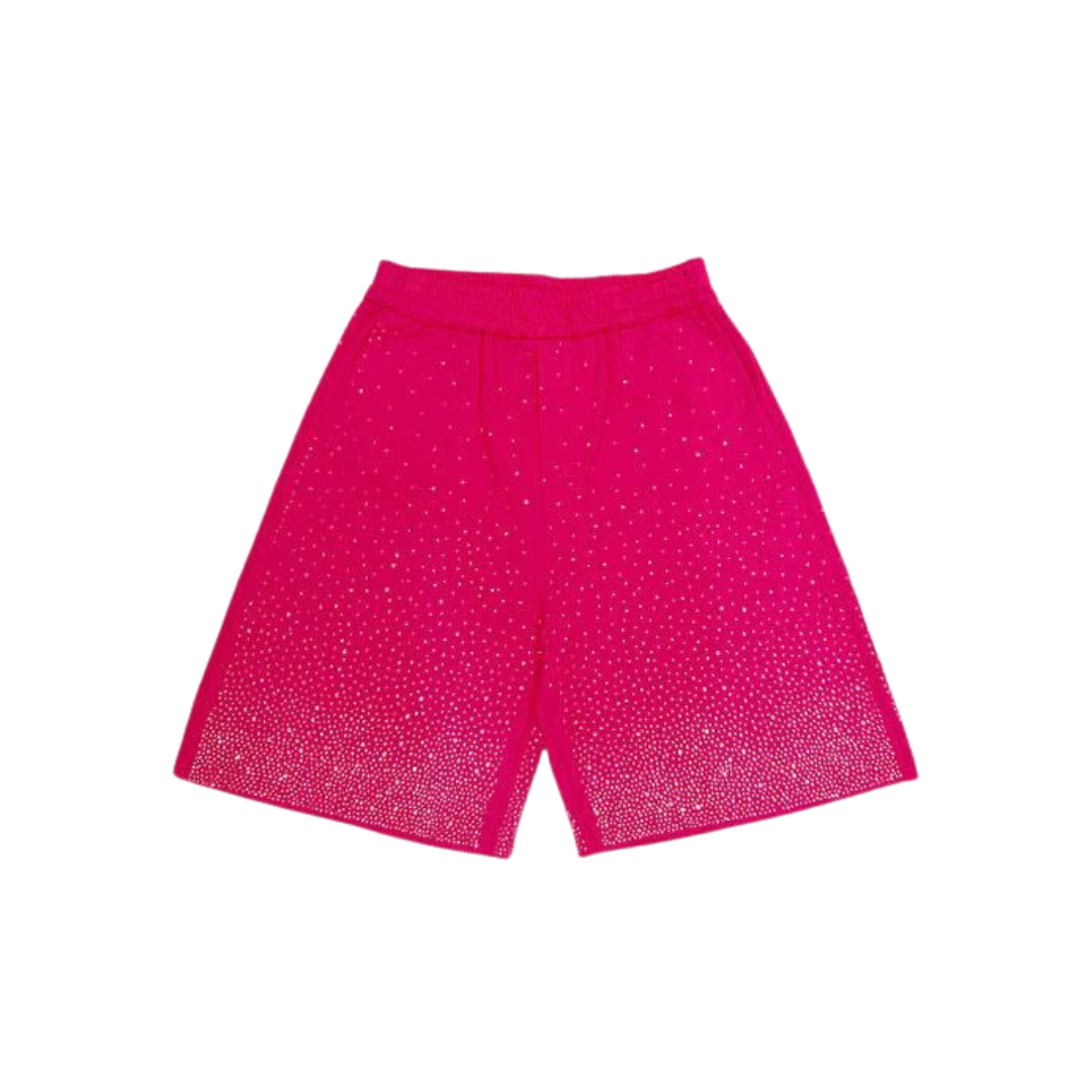 VYBES Rhinestone Cotton Shorts
