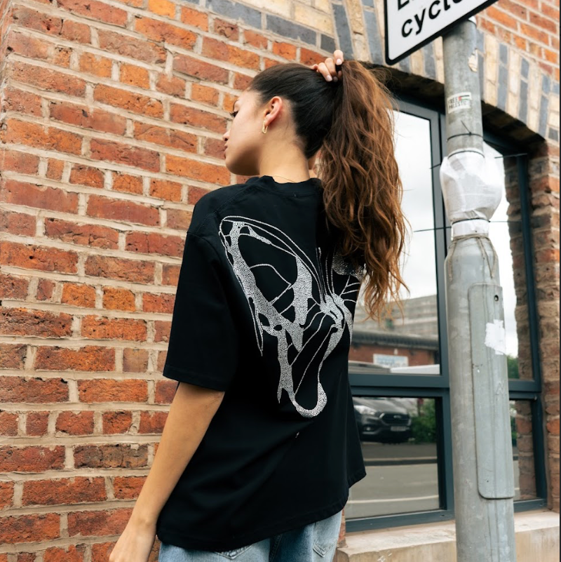 VYBES Rhinestone Butterfly Tee